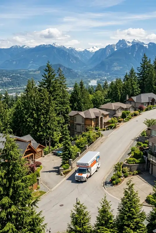 Coquitlam geography showing challenging mountain incline for moving companies